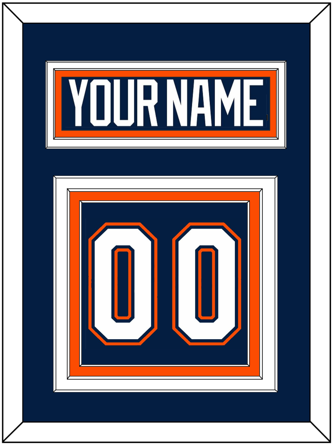 New York Nameplate & Number (Back) - Road/Home Blue (1998-2007) - Premier Tier 2
