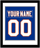 New York Nameplate & Number (Back) Combined - Home Blue - Single Mat 1
