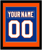New York Nameplate & Number (Back) Combined - Home Blue - Single Mat 2