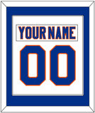 New York Nameplate & Number (Back) Combined - Road White - Single Mat 1