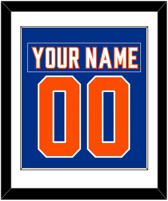New York Nameplate & Number (Back) Combined - Alternate Blue - Single Mat 1