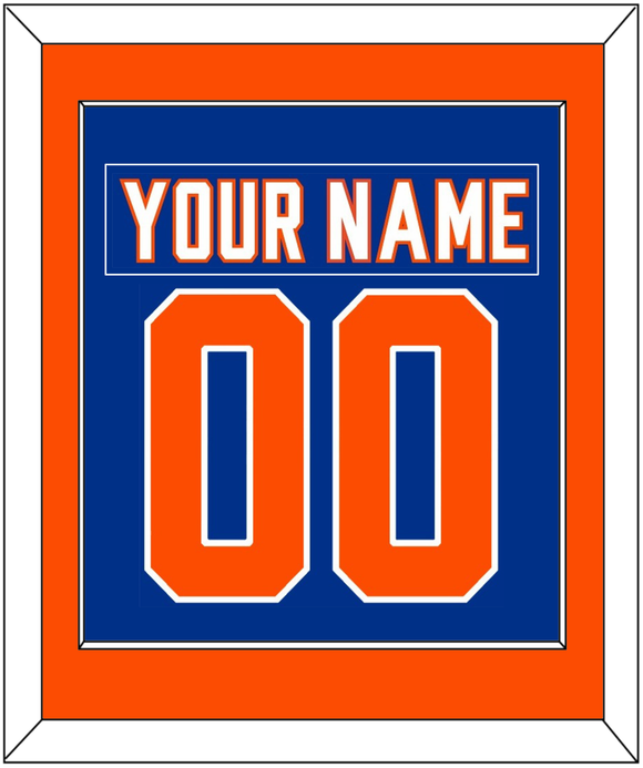 New York Nameplate & Number (Back) Combined - Alternate Blue - Single Mat 2