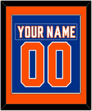 New York Nameplate & Number (Back) Combined - Alternate Blue - Single Mat 2