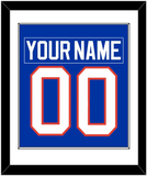 New York Nameplate & Number (Back) Combined - Road Blue (1984-1995) - Single Mat 1