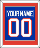 New York Nameplate & Number (Back) Combined - Road Blue (1984-1995) - Single Mat 2