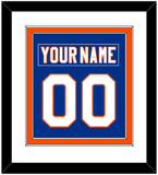 New York Nameplate & Number (Back) Combined - Home Blue - Double Mat 1