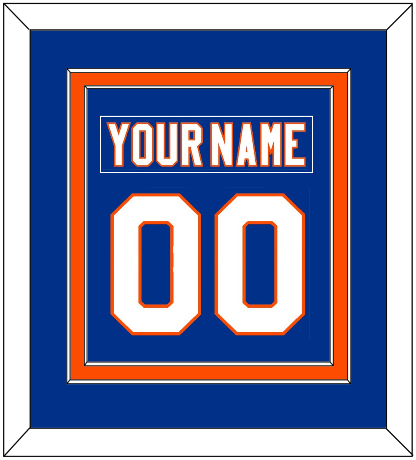 New York Nameplate & Number (Back) Combined - Home Blue - Signature Tier 2