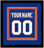 New York Nameplate & Number (Back) Combined - Home Blue - Double Mat 2