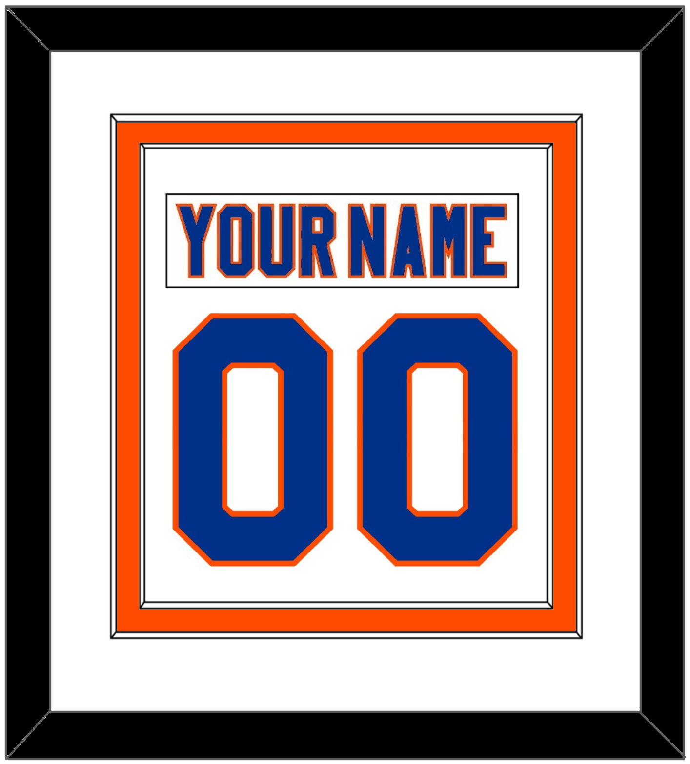 New York Nameplate & Number (Back) Combined - Road White - Signature Tier 2
