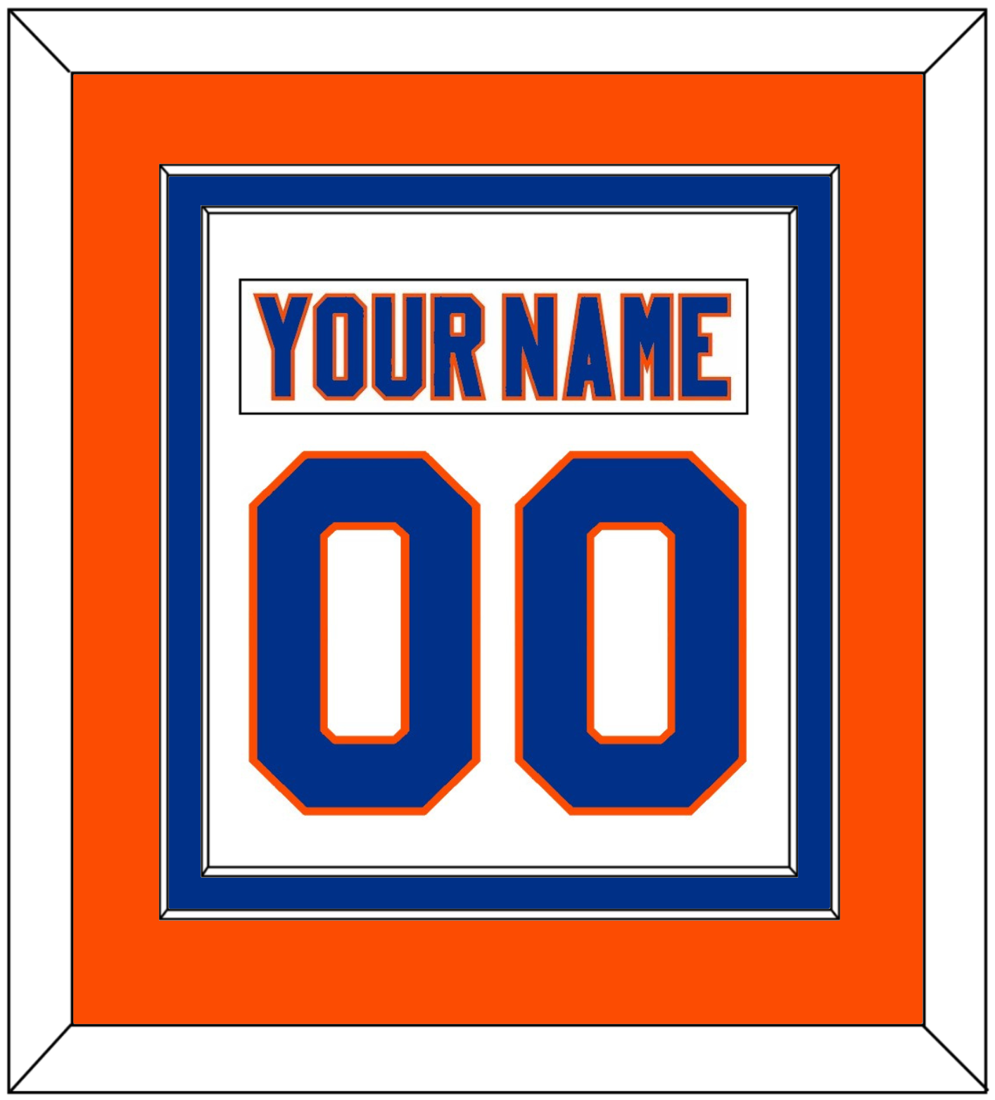 New York Nameplate & Number (Back) Combined - Road White - Signature Tier 4