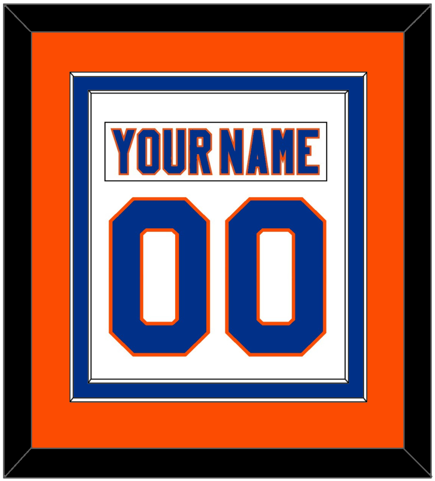 New York Nameplate & Number (Back) Combined - Road White - Signature Tier 4