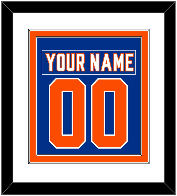New York Nameplate & Number (Back) Combined - Alternate Blue - Double Mat 1