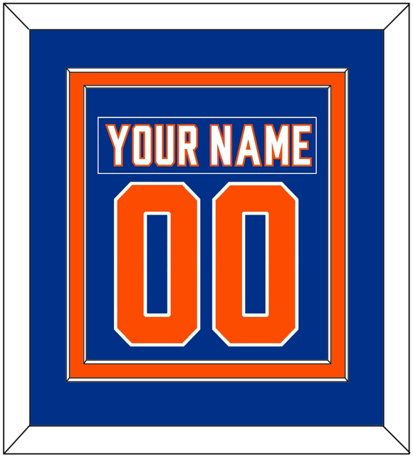 New York Nameplate & Number (Back) Combined - Alternate Blue - Double Mat 2