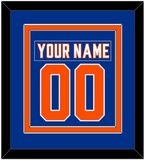 New York Nameplate & Number (Back) Combined - Alternate Blue - Double Mat 2