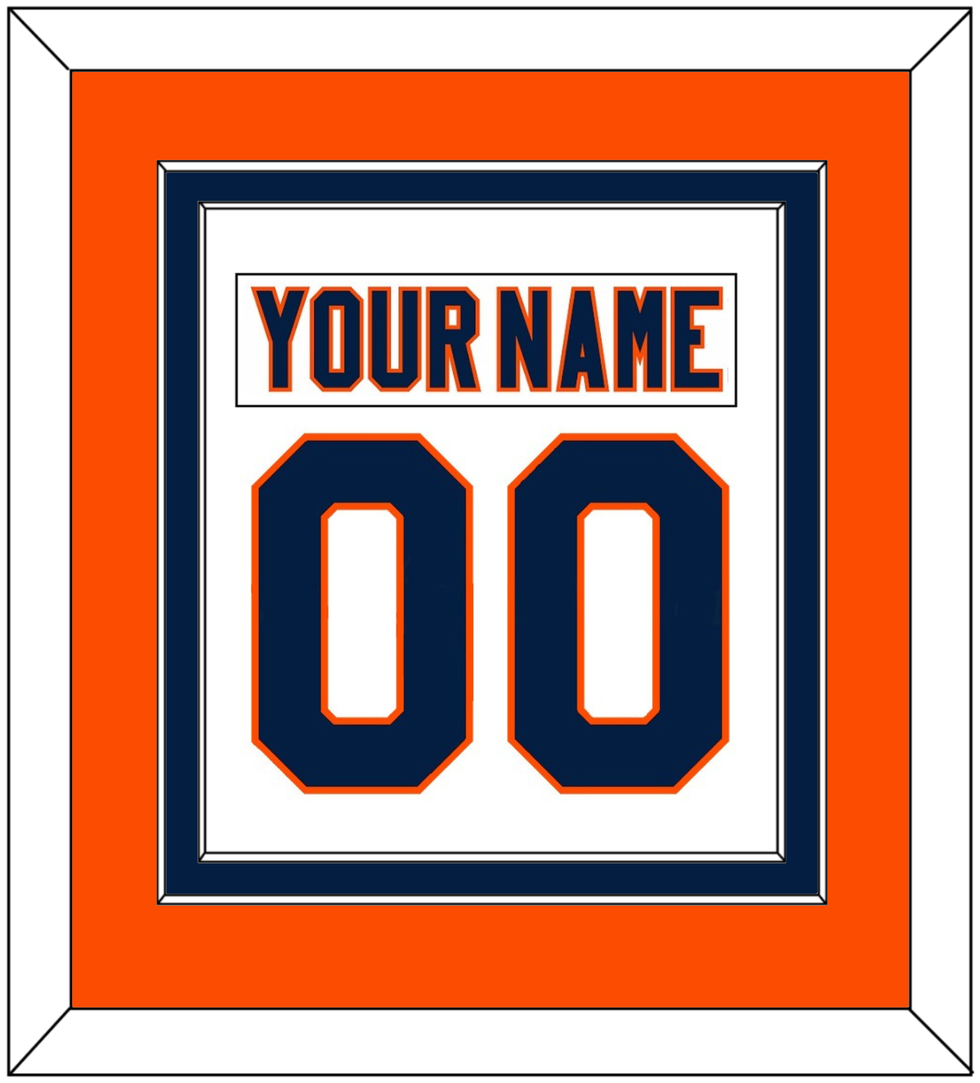 New York Nameplate & Number (Back) Combined - Road White (2007-2010) - Signature Tier 4