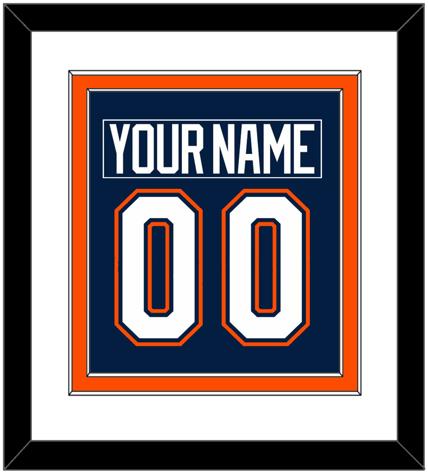 New York Nameplate & Number (Back) Combined - Road/Home Blue (1998-2007) - Signature Tier 1