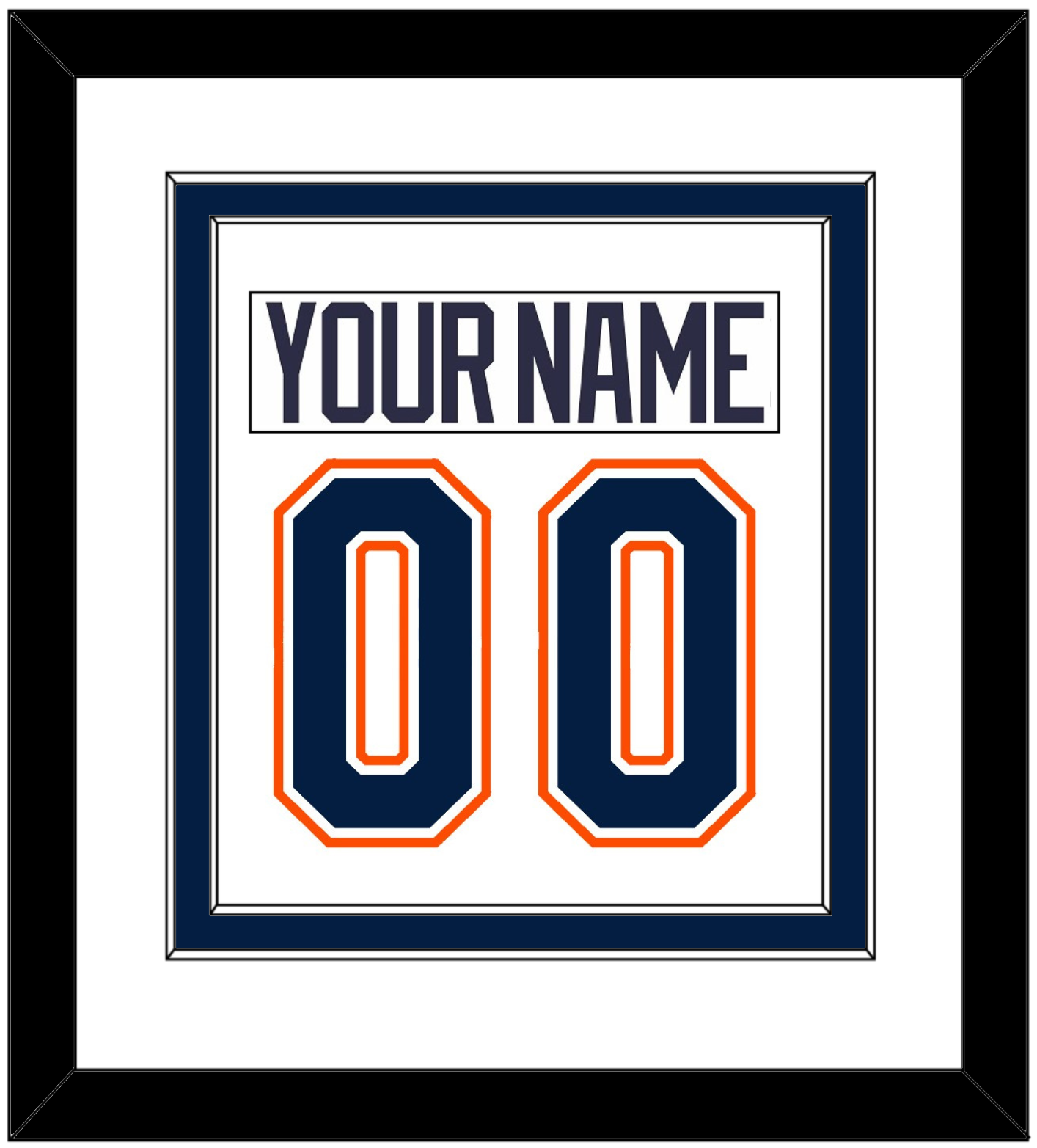 New York Nameplate & Number (Back) Combined - Home/Road White (1998-2007) - Signature Tier 1