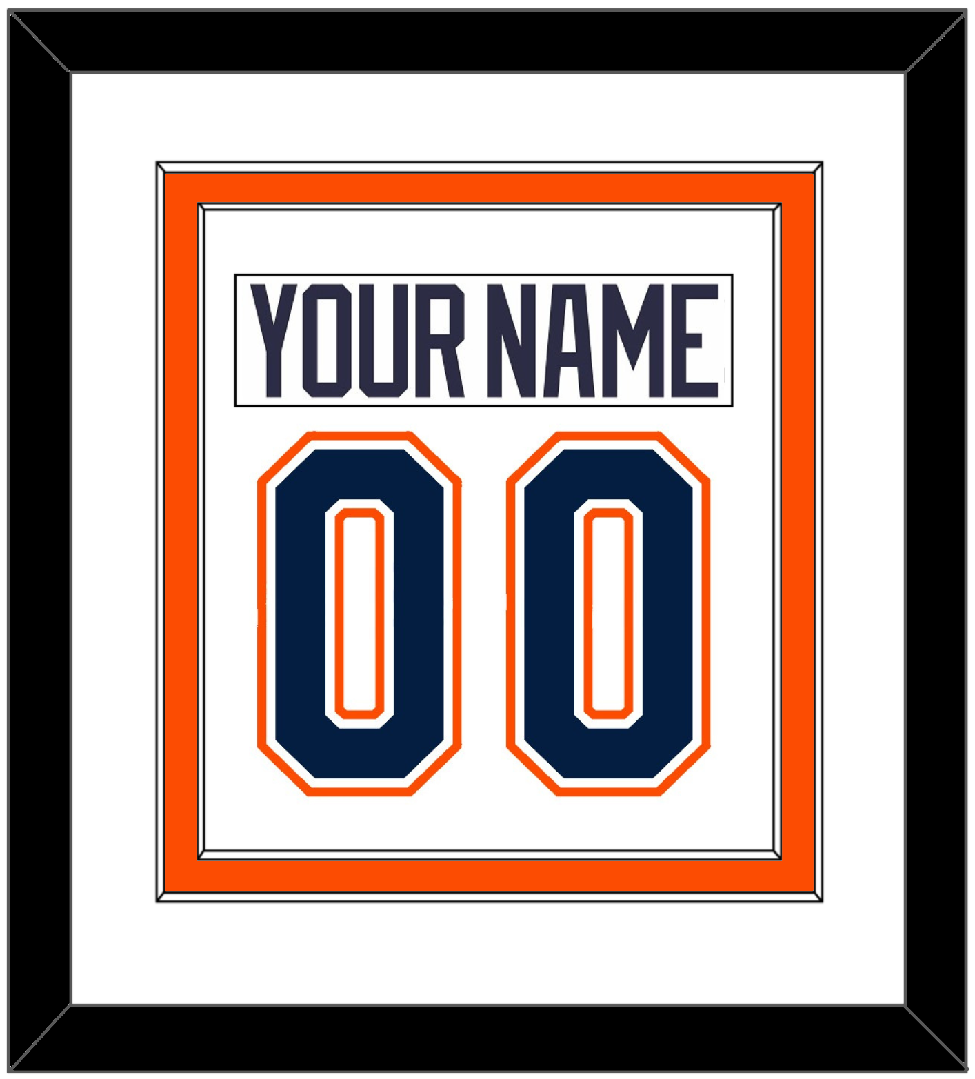 New York Nameplate & Number (Back) Combined - Home/Road White (1998-2007) - Signature Tier 2
