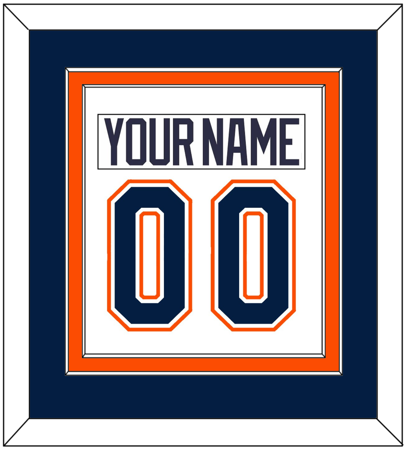 New York Nameplate & Number (Back) Combined - Home/Road White (1998-2007) - Signature Tier 3