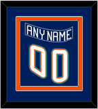 New York Nameplate & Number (Back) Combined - Road Blue (1995-1998) - Double Mat 2