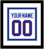 New York Nameplate & Number (Back) Combined - Home White (1984-1995) - Double Mat 1