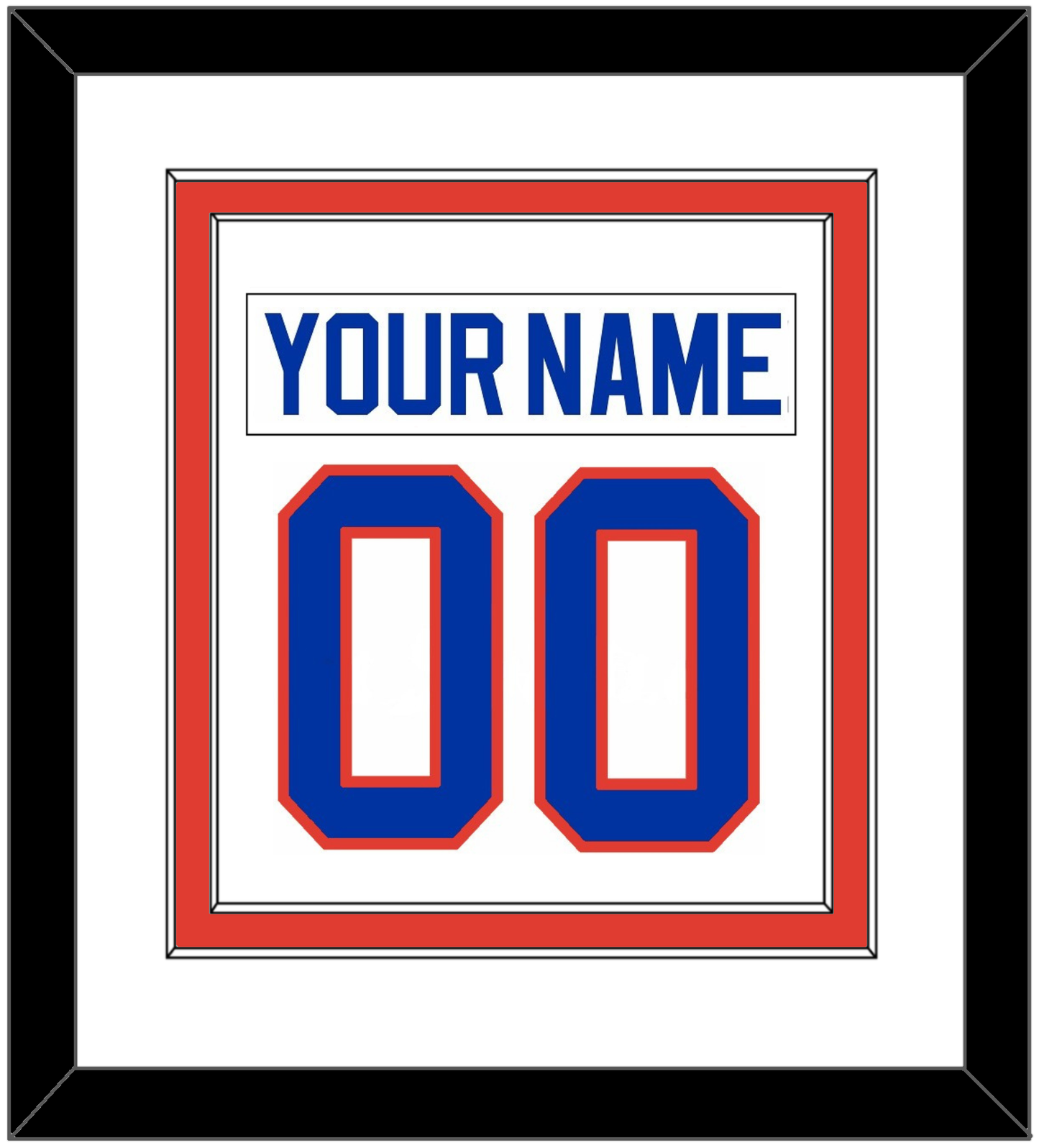 New York Nameplate & Number (Back) Combined - Home White (1984-1995) - Signature Tier 2