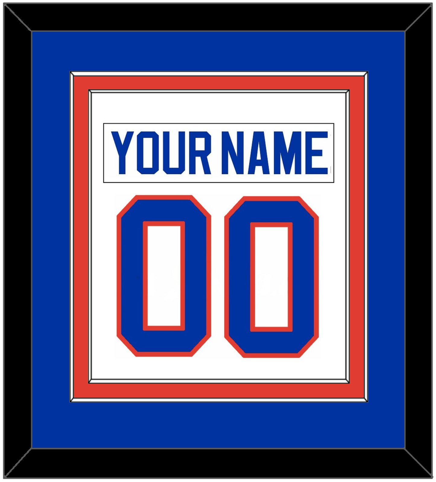 New York Nameplate & Number (Back) Combined - Home White (1984-1995) - Signature Tier 3