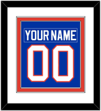 New York Nameplate & Number (Back) Combined - Road Blue (1984-1995) - Double Mat 1
