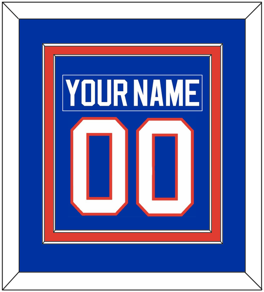 New York Nameplate & Number (Back) Combined - Road Blue (1984-1995) - Signature Tier 2