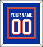New York Nameplate & Number (Back) Combined - Road Blue (1984-1995) - Double Mat 2