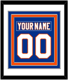 New York Nameplate & Number (Back) Combined - Home Blue - Triple Mat 1