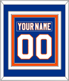 New York Nameplate & Number (Back) Combined - Home Blue - Triple Mat 2