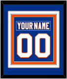 New York Nameplate & Number (Back) Combined - Home Blue - Triple Mat 2