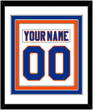 New York Nameplate & Number (Back) Combined - Road White - Triple Mat 1