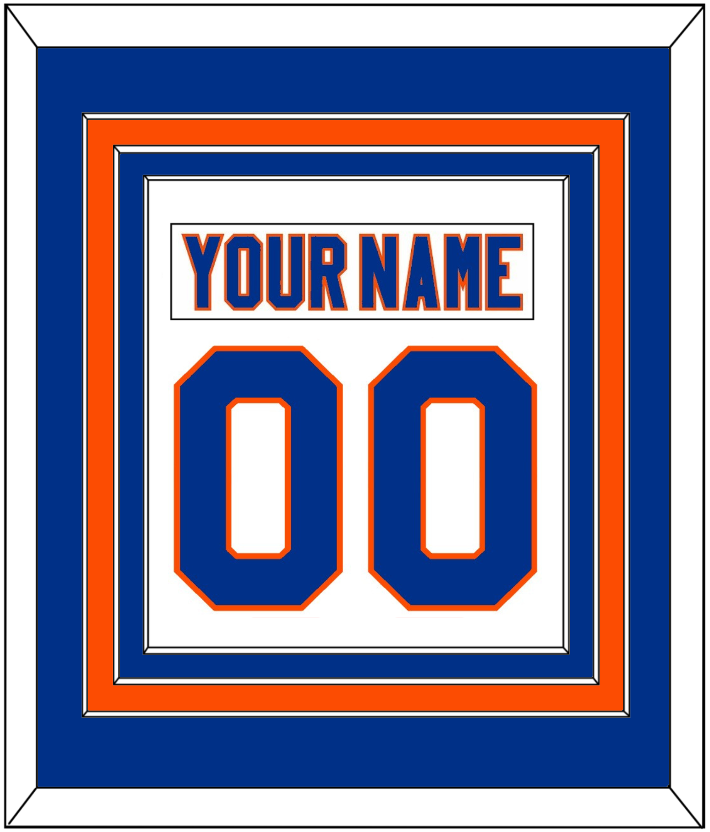 New York Nameplate & Number (Back) Combined - Road White - Premier Tier 2