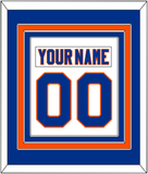New York Nameplate & Number (Back) Combined - Road White - Triple Mat 2