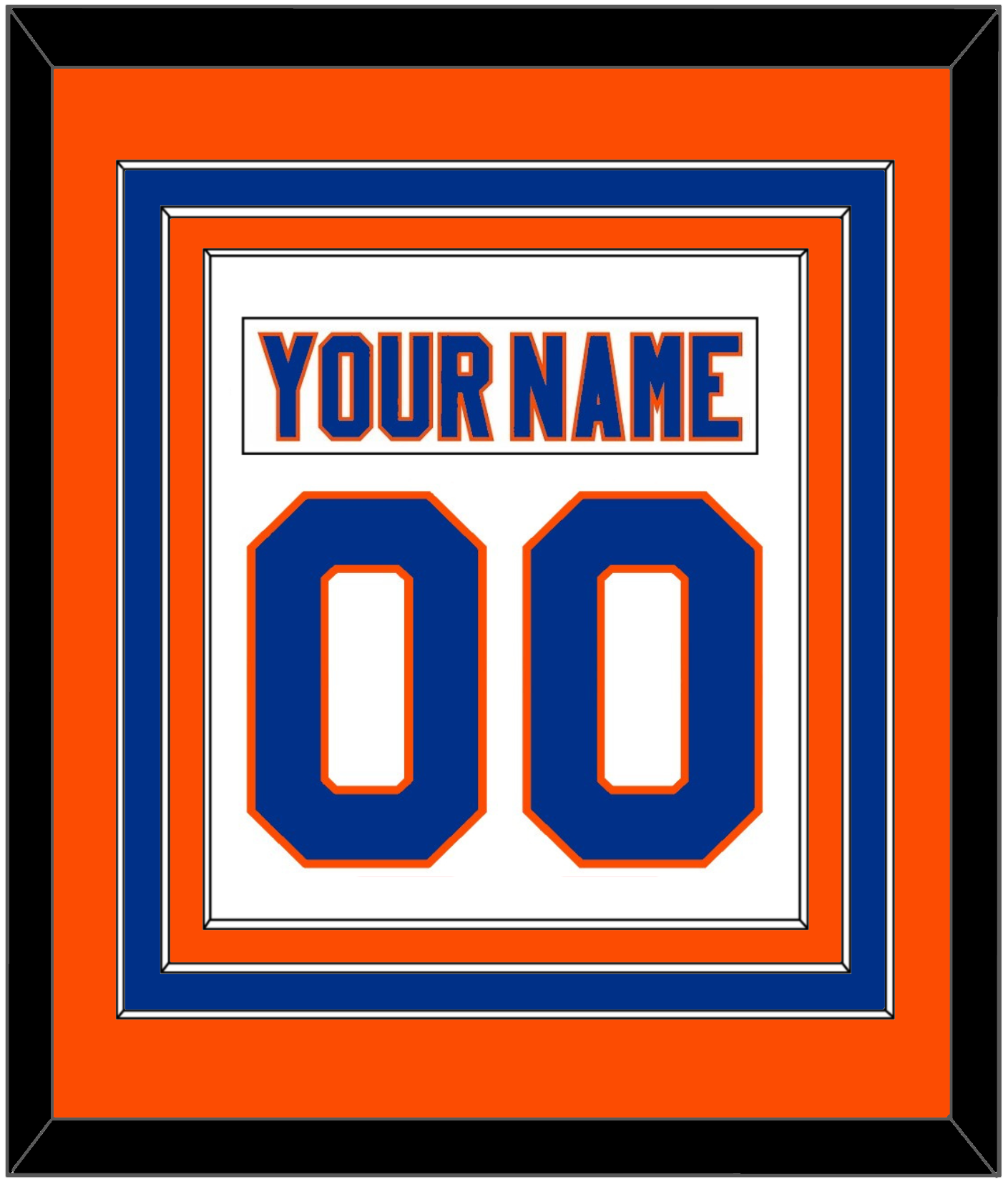New York Nameplate & Number (Back) Combined - Road White - Premier Tier 3