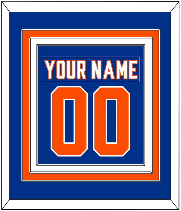New York Nameplate & Number (Back) Combined - Alternate Blue - Triple Mat 2