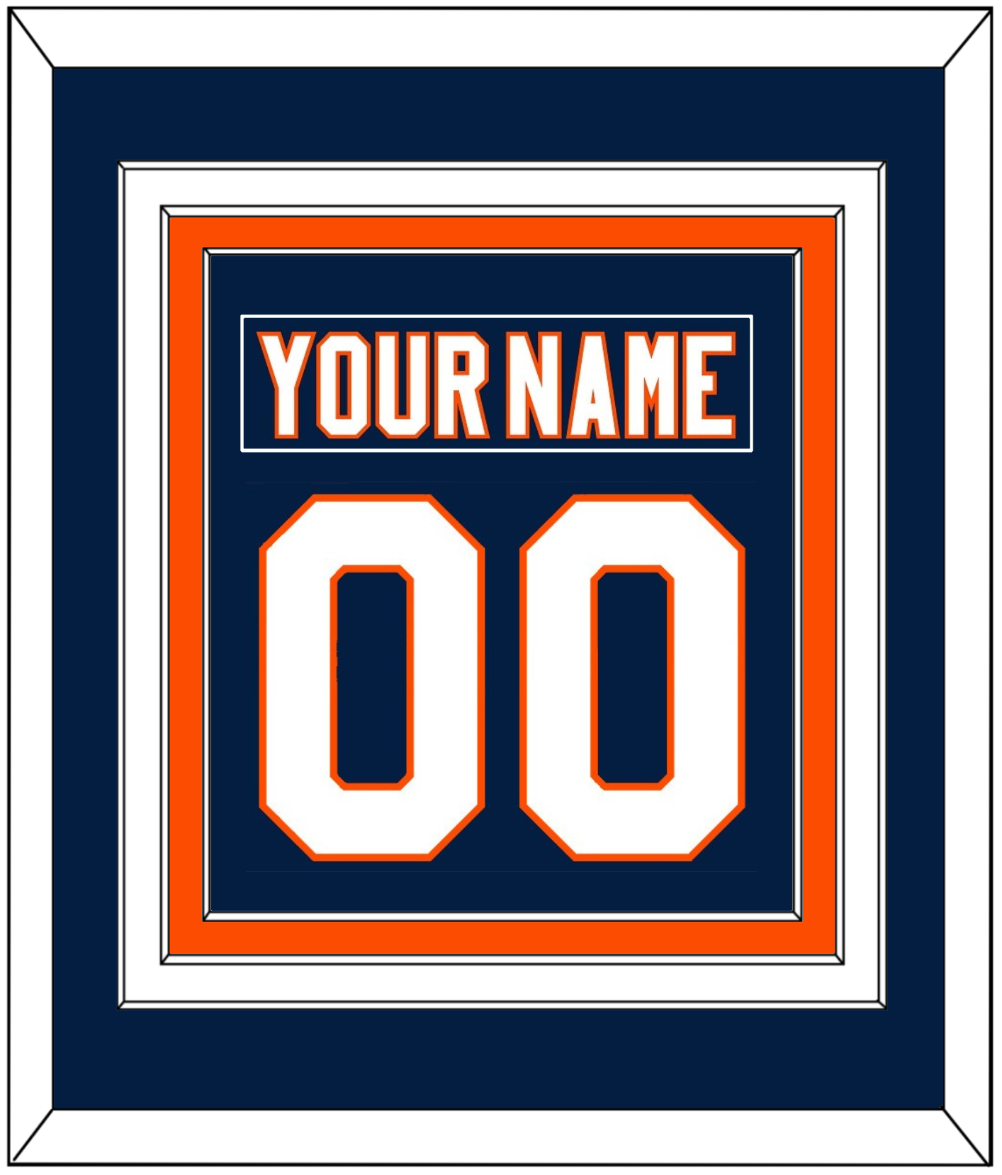 New York Nameplate & Number (Back) Combined - Home Blue (2007-2010) - Premier Tier 2