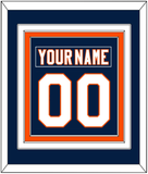 New York Nameplate & Number (Back) Combined - Home Blue (2007-2010) - Triple Mat 2