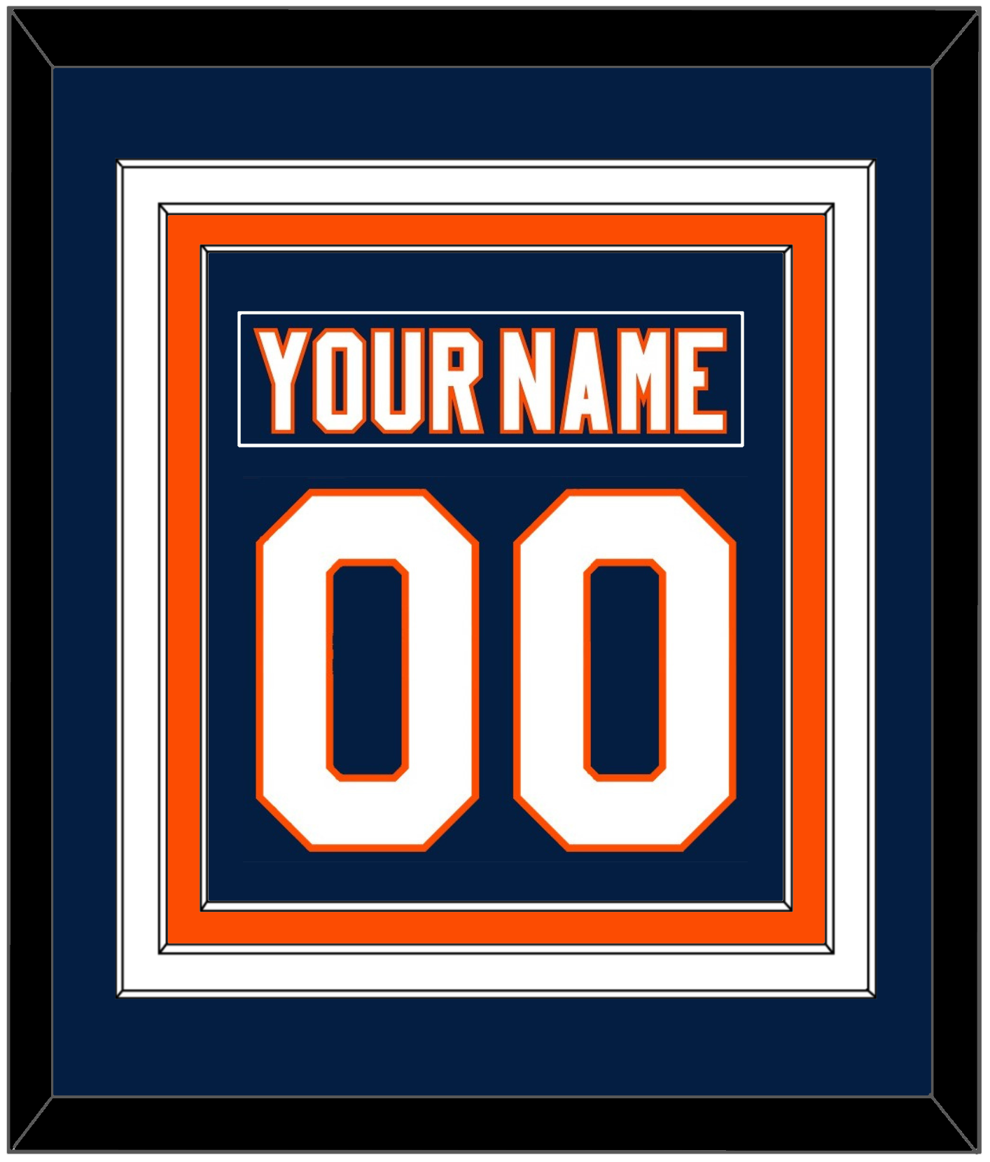 New York Nameplate & Number (Back) Combined - Home Blue (2007-2010) - Premier Tier 2