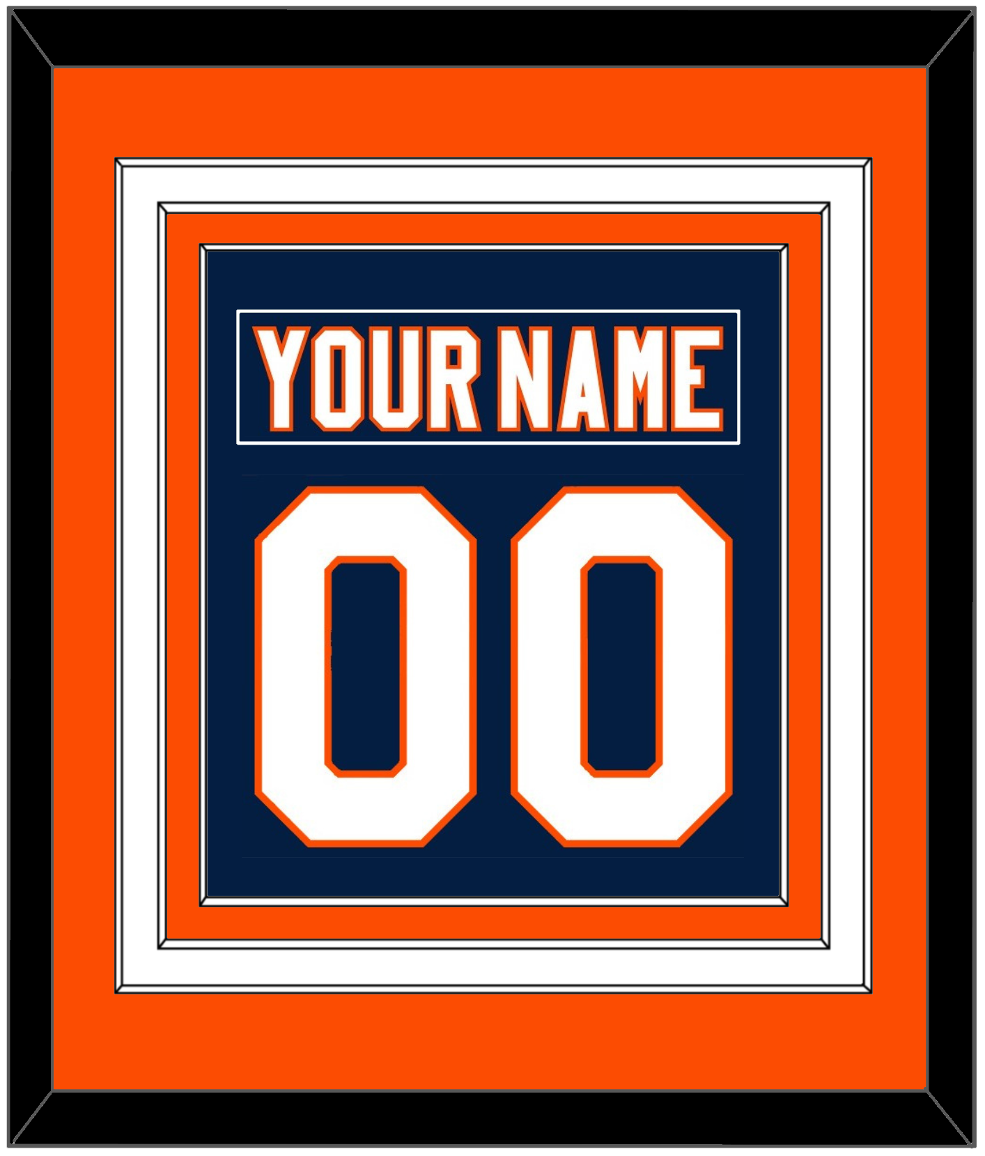 New York Nameplate & Number (Back) Combined - Home Blue (2007-2010) - Premier Tier 3