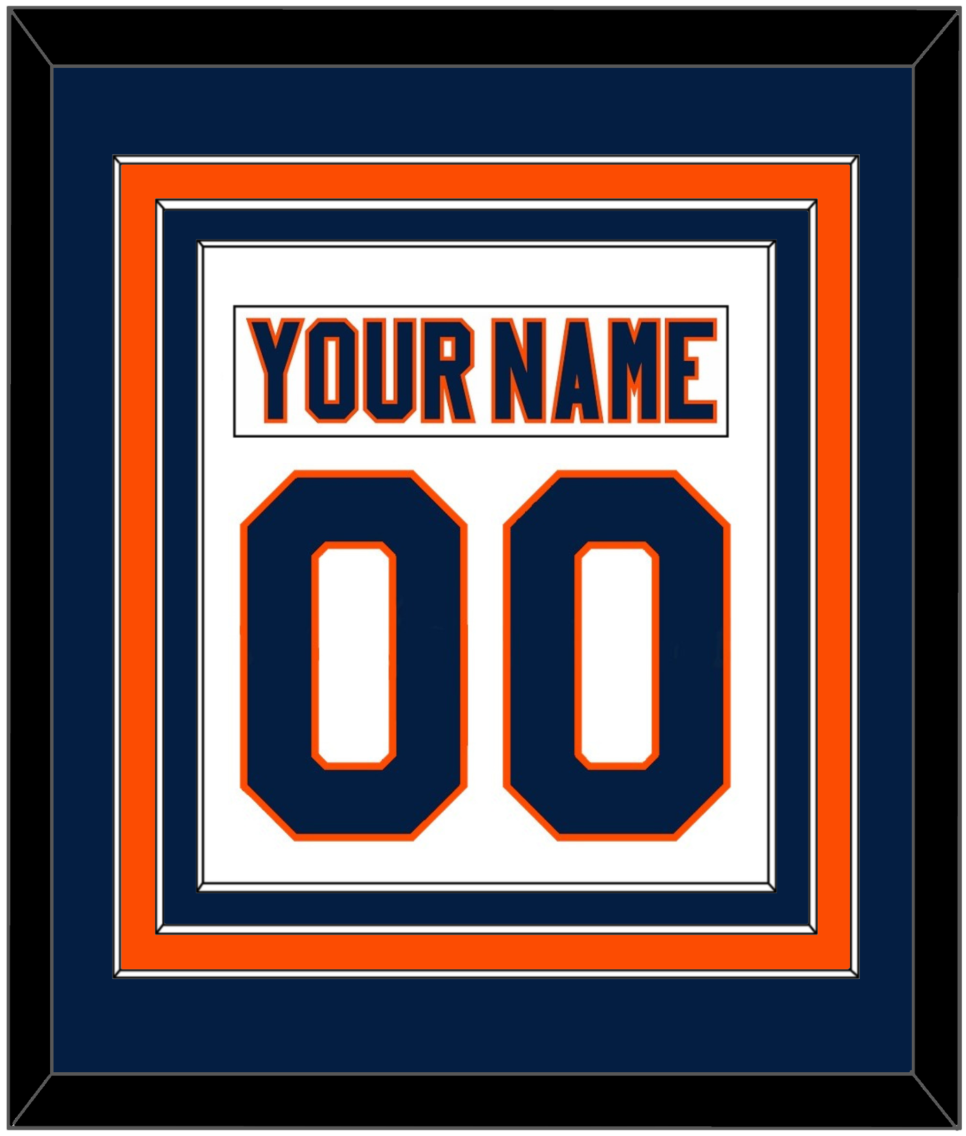 New York Nameplate & Number (Back) Combined - Road White (2007-2010) - Premier Tier 2