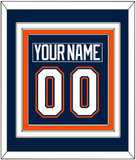 New York Nameplate & Number (Back) Combined - Road/Home Blue (1998-2007) - Triple Mat 2