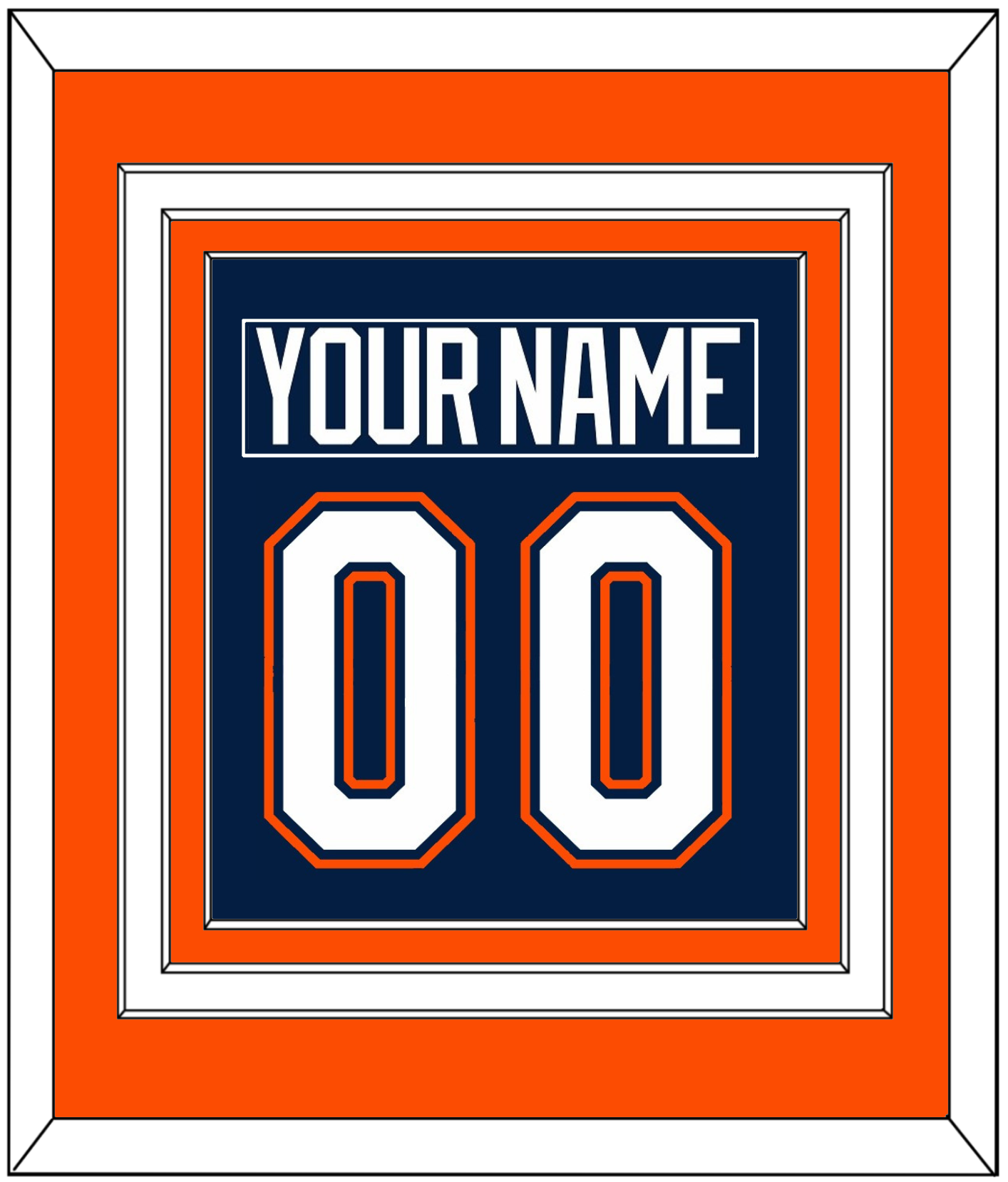 New York Nameplate & Number (Back) Combined - Road/Home Blue (1998-2007) - Premier Tier 3