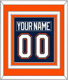 New York Nameplate & Number (Back) Combined - Road/Home Blue (1998-2007) - Triple Mat 3