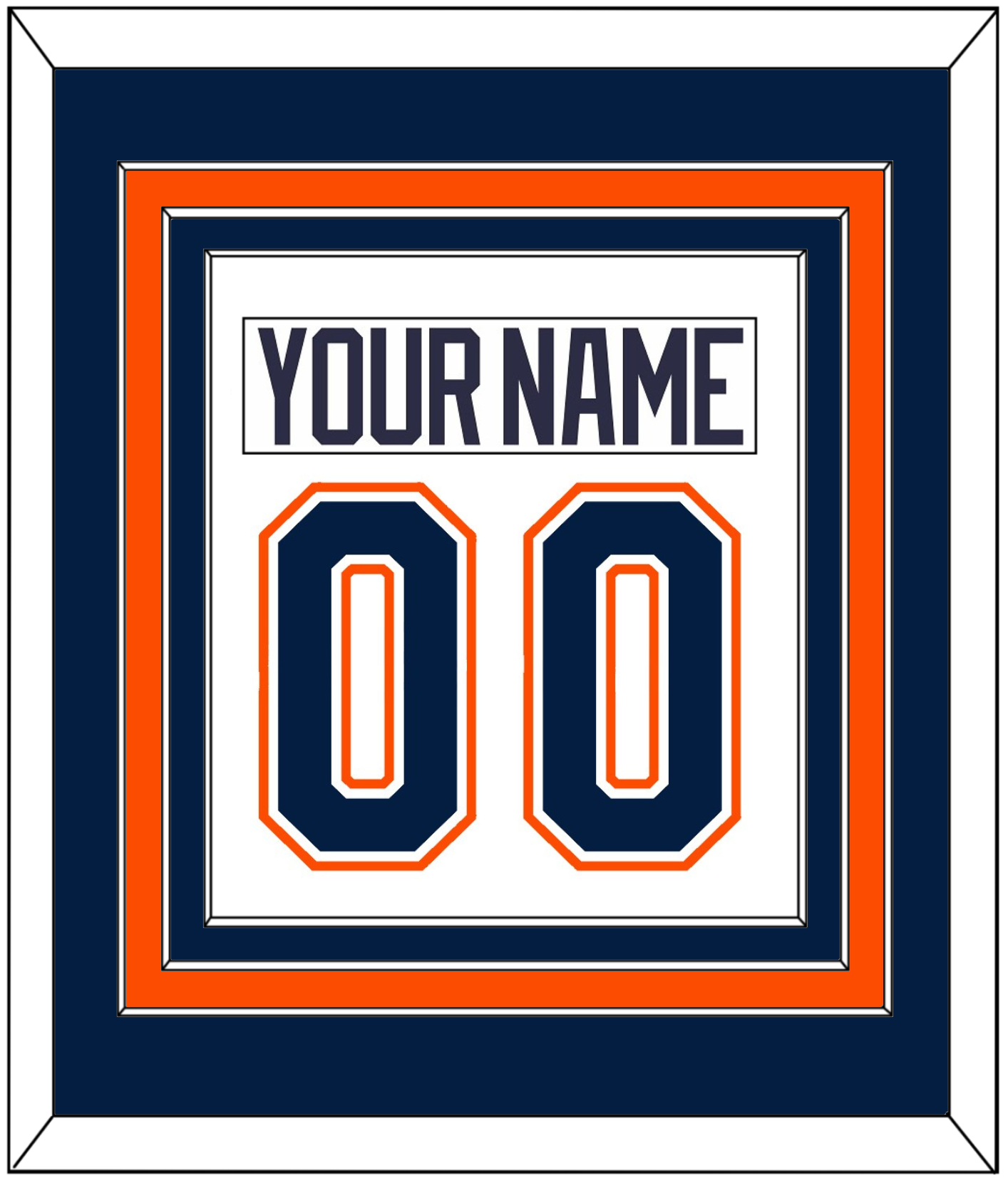 New York Nameplate & Number (Back) Combined - Home/Road White (1998-2007) - Premier Tier 2