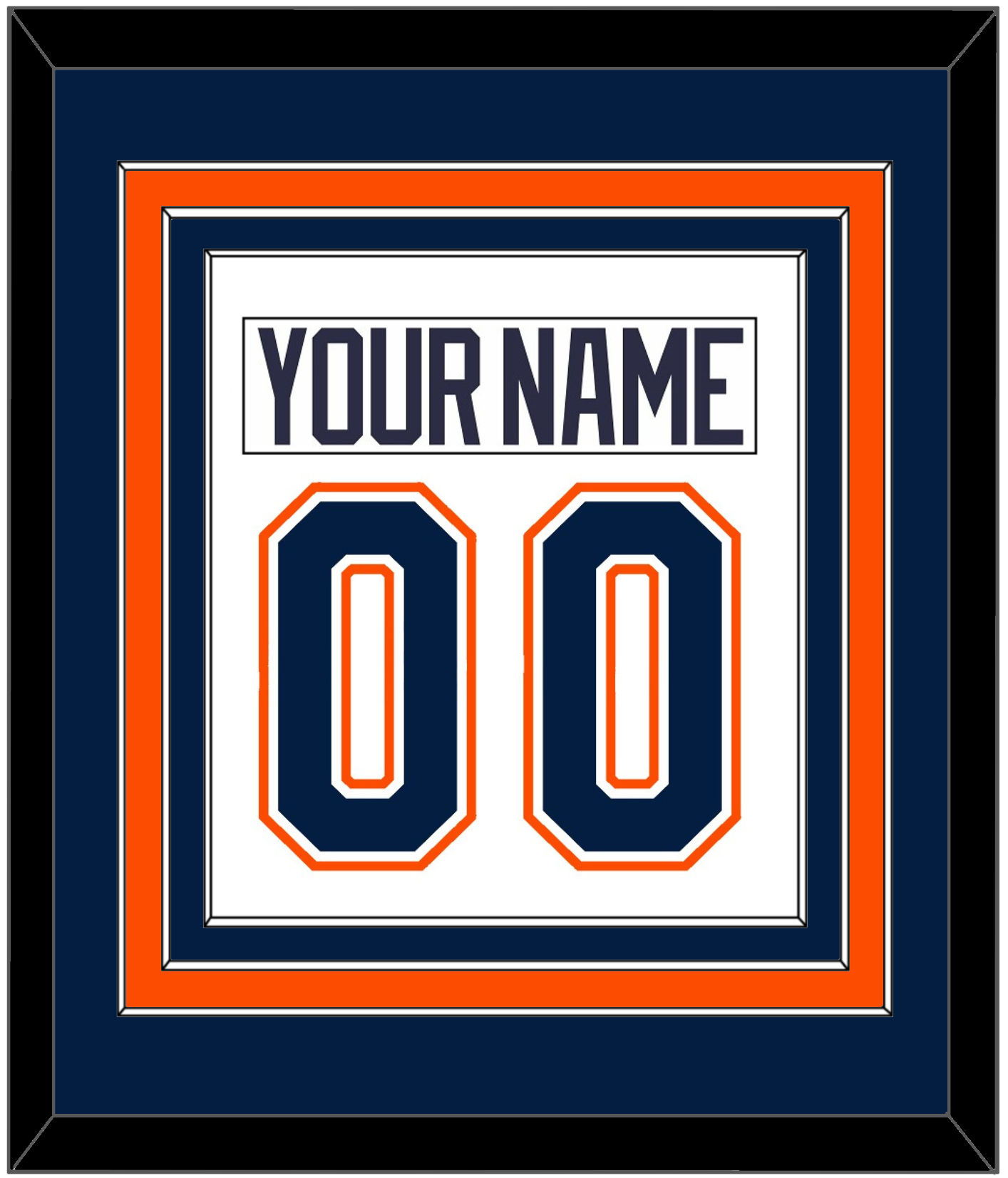 New York Nameplate & Number (Back) Combined - Home/Road White (1998-2007) - Premier Tier 2