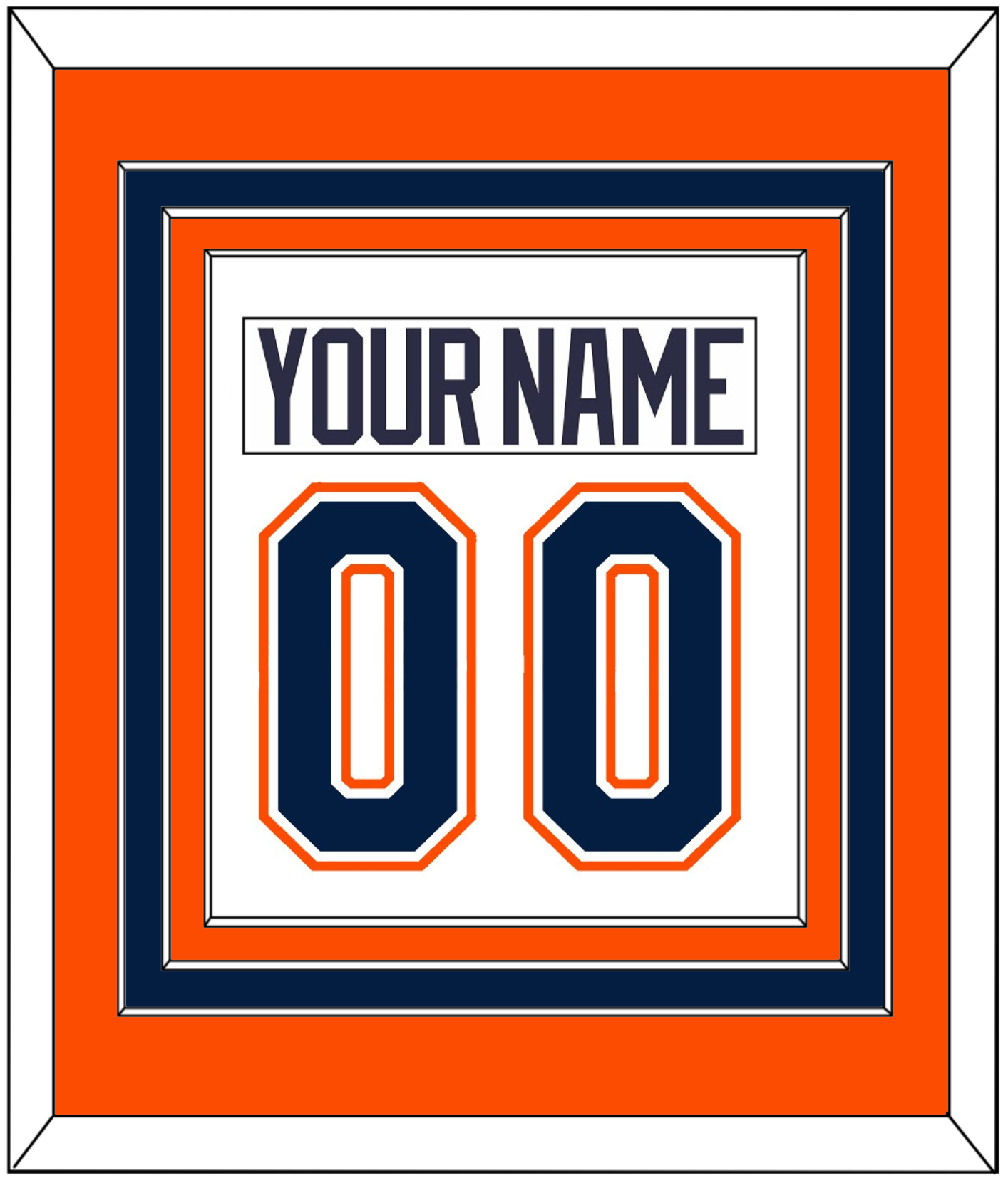 New York Nameplate & Number (Back) Combined - Home/Road White (1998-2007) - Premier Tier 3
