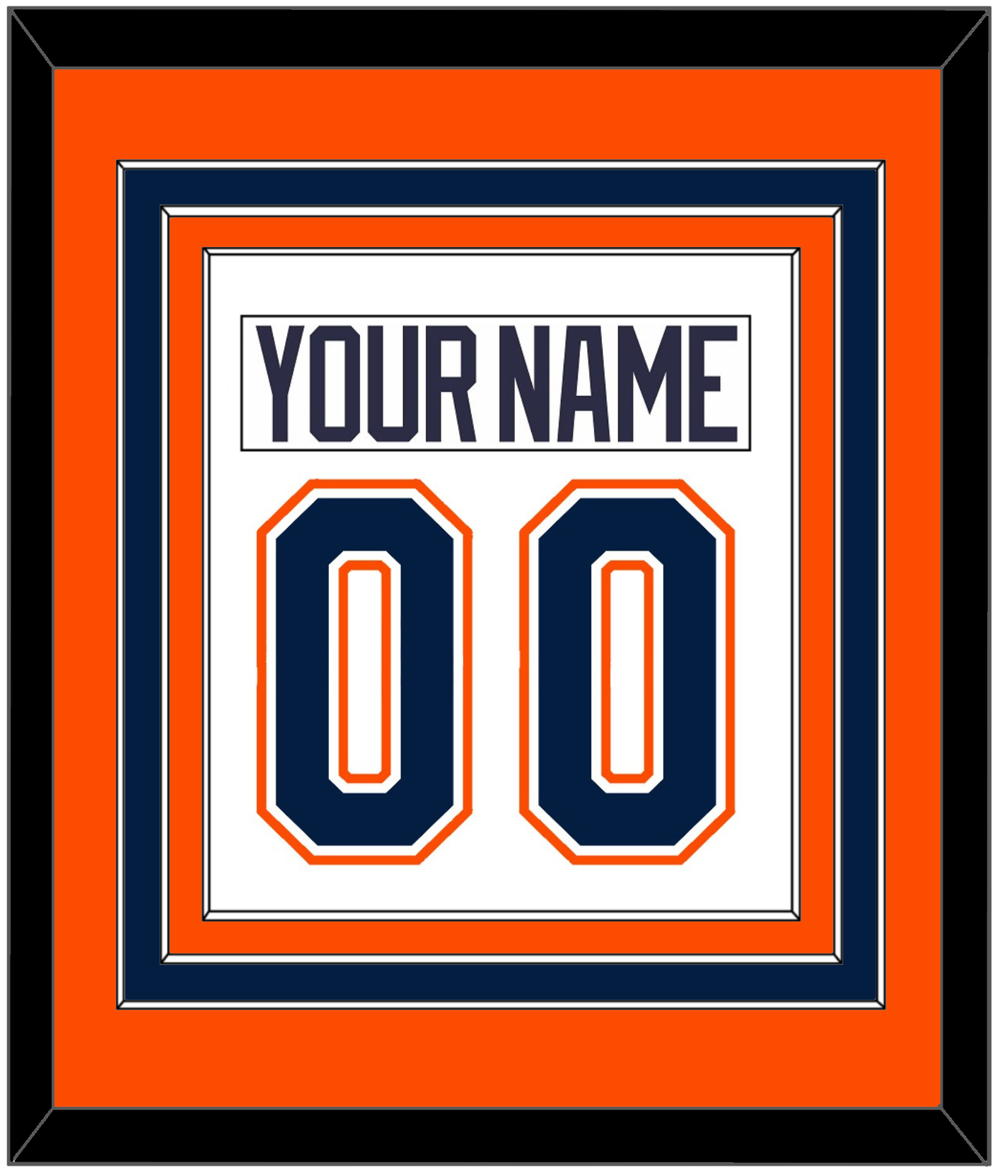 New York Nameplate & Number (Back) Combined - Home/Road White (1998-2007) - Premier Tier 3